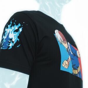 My Hero Academia Todoroki T Shirt Mens M Anime Graphic Tee Black